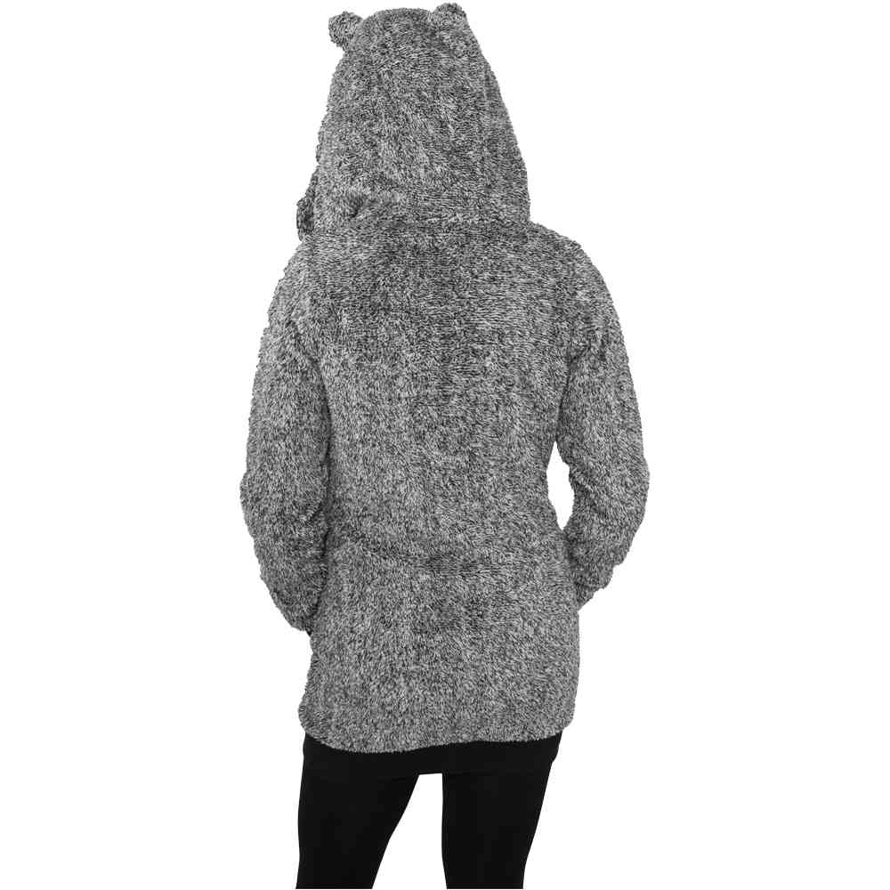 Urban Classics - Melange Teddy Veste zip à capuche - Noir/Blanc